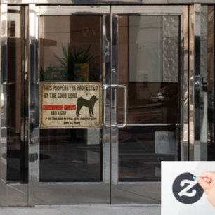 Amerikaanse akita Silhouette Grappige Waakhond Waa Raamsticker