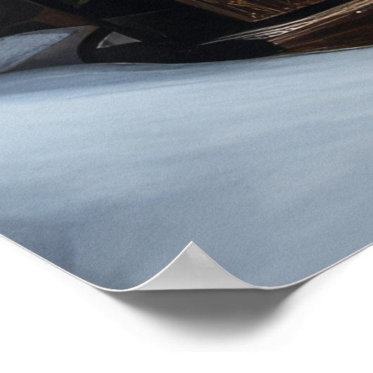 Amerikaanse Akita Snowy Sleigh Ride Kerstdecoratie Poster (Hoek)