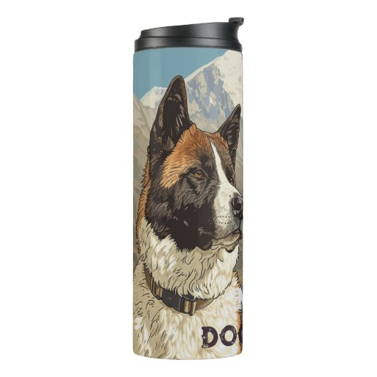 Amerikaanse akita staarten op paden camping person thermosbeker (Gedraaid links)