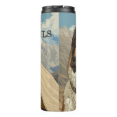 Amerikaanse akita staarten op paden camping person thermosbeker (Achterkant)