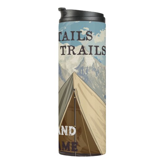 Amerikaanse akita staarten op paden camping person thermosbeker (Geroteerd rechts)