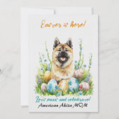 Amerikaanse akita Waterverf paashond mam vader Feestdagenkaart (Voorkant)