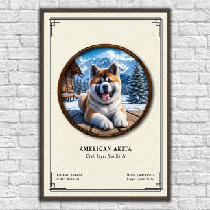 Amerikaanse Akita Zoölogie Serie Poster