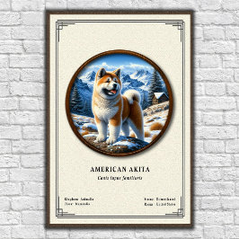 Amerikaanse Akita Zoologie Serie Poster