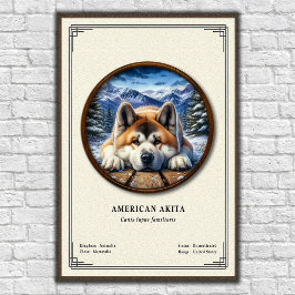 Amerikaanse Akita Zoologie Serie Poster