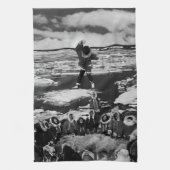 Amerikaanse Alaska eskimo blanket tossing 1970 Theedoek (Verticaal)