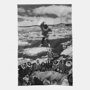 Amerikaanse Alaska eskimo blanket tossing 1970 Theedoek