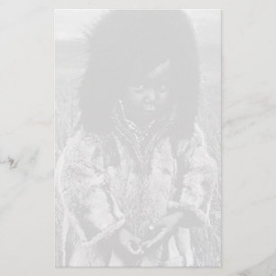  Amerikaanse Alaska eskimo boy 1970 Briefpapier