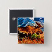 Amerikaanse Alaska-kogels Vierkante Button 5,1 Cm (Voorkant /achterkant)