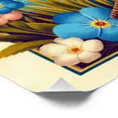 Amerikaanse Alaska State vogel en bloem ontwerp Perfect Poster (Hoek)