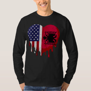 Amerikaanse Albanese erfgoedmaand Albanië vlag hoo T-shirt