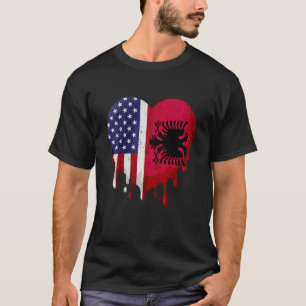 Amerikaanse Albanese erfgoedmaand Albanië vlag hoo T-shirt