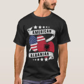 Amerikaanse Albanese vlag shirt Half Albanees (Voorkant)