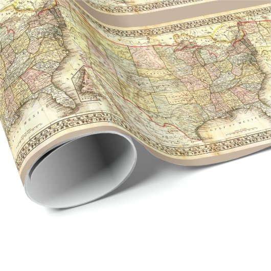 Amerikaanse Algemene Kaart Cadeaupapier (Rol Hoek)