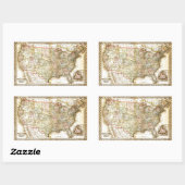  Amerikaanse Algemene Kaart Rechthoekige Sticker (Vel)