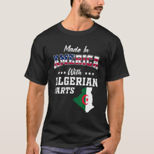 Amerikaanse Algerijnse onderdelen Algerije kaart V T-shirt