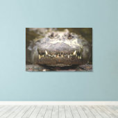 Amerikaanse alligator canvas afdruk (Insitu (Houten vloer))