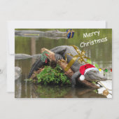 Amerikaanse Alligator Christmas Flat Kaart (Voorkant)