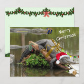 Amerikaanse Alligator Christmas Flat Kaart (Voorkant / Achterkant)