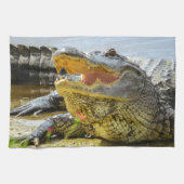 Amerikaanse alligator closeup. Gezichtelijk Theedoek (Horizontaal)