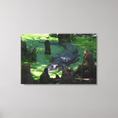 Amerikaanse alligator in de moerassen Fine Art Fot Canvas Afdruk (Voorkant)