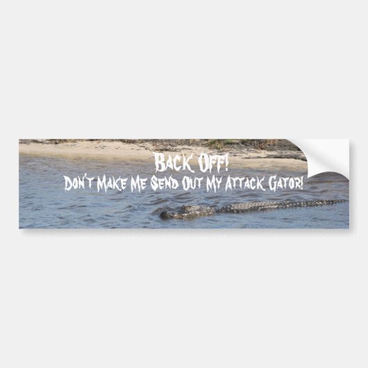 Amerikaanse Alligator Zwemt Moeras Personaliseer Bumpersticker (Voorkant)