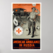 Amerikaanse ambulance in Rusland Poster (Voorkant)