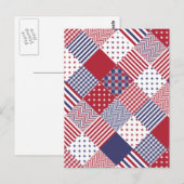 Amerikaanse Amerikaan Diagonal Red White & Blue Qu Briefkaart (Voorkant / Achterkant)