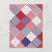 Amerikaanse Amerikaan Diagonal Red White & Blue Qu Briefkaart (Voorkant)