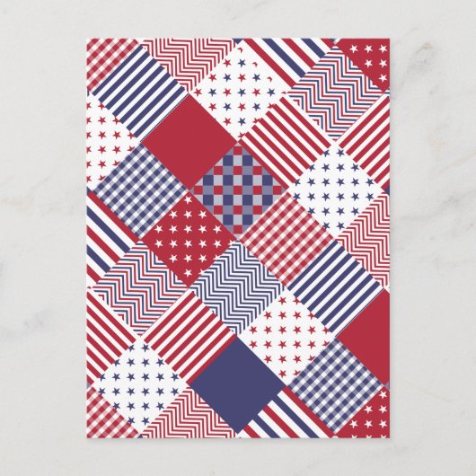 Amerikaanse Amerikaan Diagonal Red White & Blue Qu Briefkaart (Voorkant)