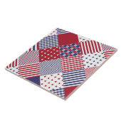Amerikaanse Amerikaan Diagonal Red White & Blue Qu Tegeltje (Zijkant)