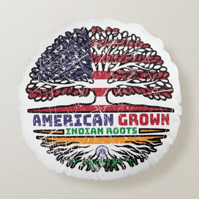 Amerikaanse Amerikaanse Amerikaanse Amerikaanse Am Rond Kussen (Voorkant)