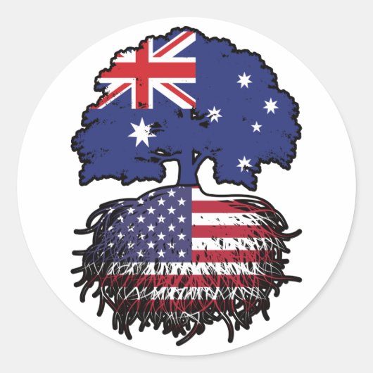 Amerikaanse Amerikaanse Amerikaanse Australische r Ronde Sticker (Voorkant)