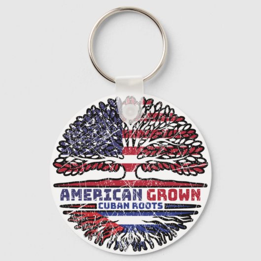 Amerikaanse Amerikaanse Amerikaanse Cuba-Amerikaan Sleutelhanger (Voorkant)