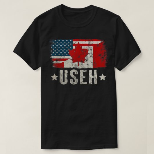Amerikaanse Amerikaanse Canadese vlag  Canada Day T-shirt (Design voorkant)