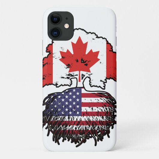 Amerikaanse Amerikaanse Canadese vlag voor boomsta Case-Mate iPhone Case (Achterkant)