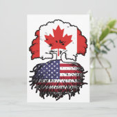 Amerikaanse Amerikaanse Canadese vlag voor boomsta Kaart (Staand voorkant)