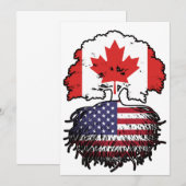 Amerikaanse Amerikaanse Canadese vlag voor boomsta Kaart (Voorkant / Achterkant)