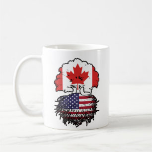 Amerikaanse Amerikaanse Canadese vlag voor boomsta Koffiemok