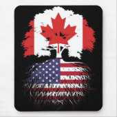 Amerikaanse Amerikaanse Canadese vlag voor boomsta Muismat (Voorkant)