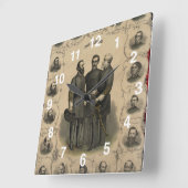 Amerikaanse Amerikaanse Heroes Southern Generals Vierkante Klok (Hoek)