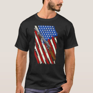 Amerikaanse Amerikaanse schotwonk vlag op rugleuni T-shirt