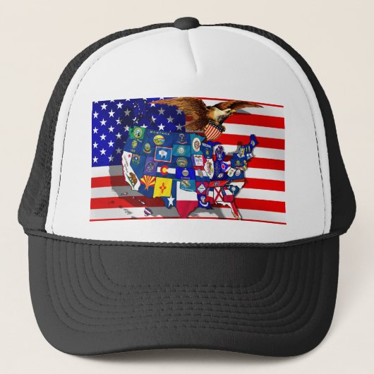Amerikaanse Amerikaanse vlag Amerikaanse staten Trucker Pet (Voorkant)