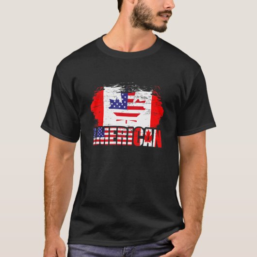 Amerikaanse Amerikaanse vlag Canadese vlag Canada T-shirt (Voorkant)