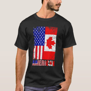 Amerikaanse Amerikaanse vlag Canadese vlag Canada T-shirt