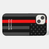 Amerikaanse Amerikaanse vlag Dünne Rode Lijn Uw te iPhone Hoesje (Achterkant horizontaal)