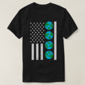 Amerikaanse Amerikaanse Vlag Earth Day  Patriottis T-shirt (Design voorkant)