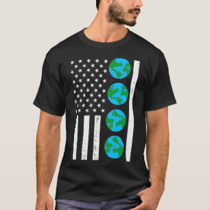 Amerikaanse Amerikaanse Vlag Earth Day Patriottis T-shirt