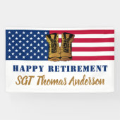 Amerikaanse Amerikaanse vlag Gold Boots militair p Spandoek (Horizontaal)