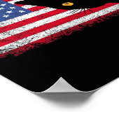 Amerikaanse Amerikaanse vlag Mannen Vrouwen Kinder Poster (Hoek)
